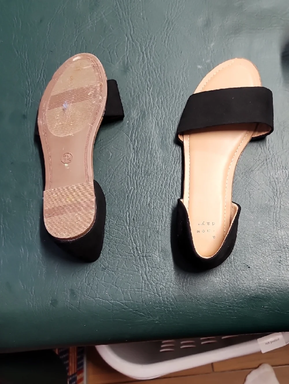 Black Open-Toe D'Orsay Flat Sandals - Women - Picture 3 of 3